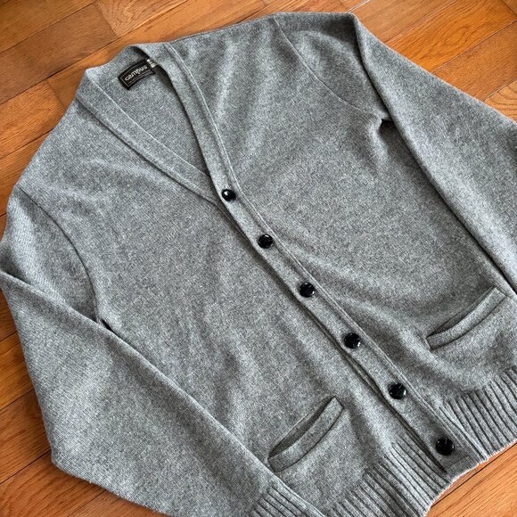 Campus Other - Vintage Campus Wool Sweater Mens L Tall‎ Man Cardigan Grandpa 70s 80s Gray USA